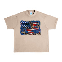 French Oak Leopard glitter American flag 4th of july Urban Heavy Tee - CowGirlArtShop