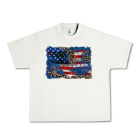 Pistachio Leopard glitter American flag 4th of july Urban Heavy Tee - CowGirlArtShop
