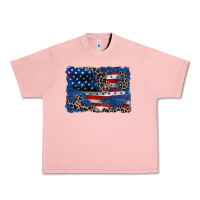 Salmon Leopard glitter American flag 4th of july Urban Heavy Tee - CowGirlArtShop