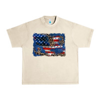 Sandshell Leopard glitter American flag 4th of july Urban Heavy Tee - CowGirlArtShop