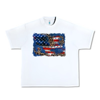 White Leopard glitter American flag 4th of july Urban Heavy Tee - CowGirlArtShop