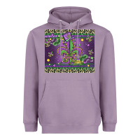 Lavender mardi gras fleur de lis Heavyweight Hoodie - MaliasSmallBusiness