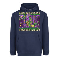 Navy mardi gras fleur de lis Heavyweight Hoodie - MaliasSmallBusiness