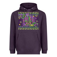 Plum mardi gras fleur de lis Heavyweight Hoodie - MaliasSmallBusiness
