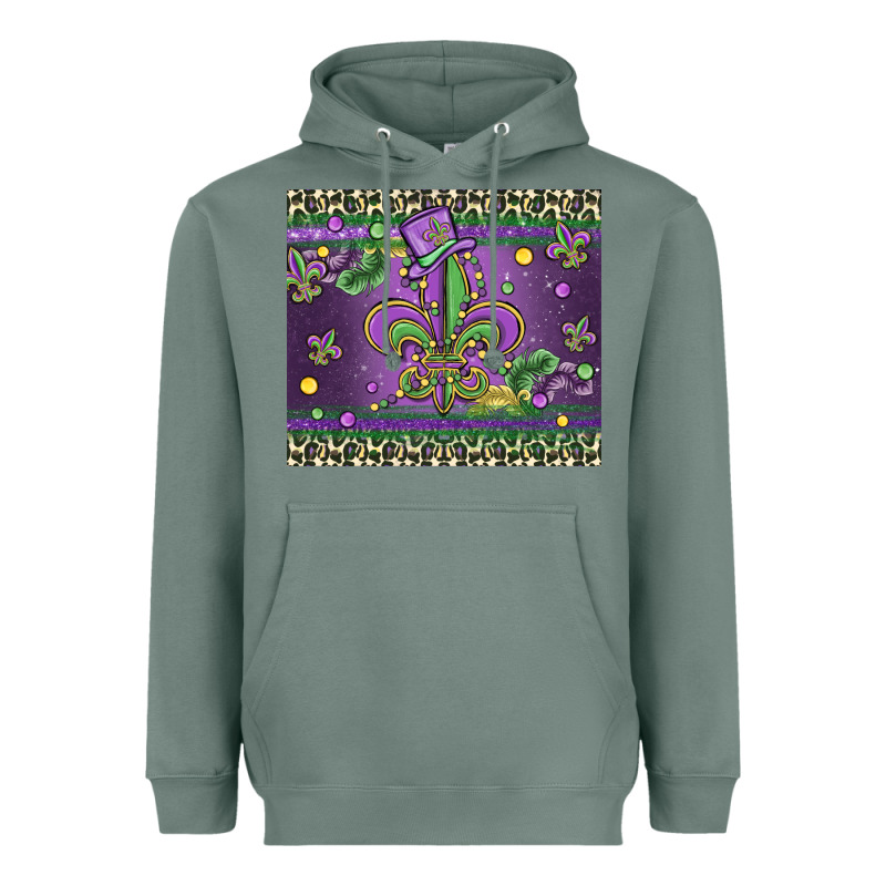 Mardi Gras Fleur De Lis Heavyweight Hoodie by MaliasSmallBusiness | Teevron