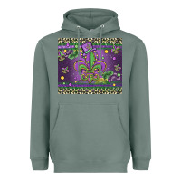 Sage mardi gras fleur de lis Heavyweight Hoodie - MaliasSmallBusiness