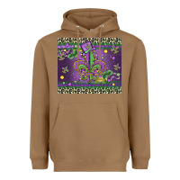 Toasted Coconut mardi gras fleur de lis Heavyweight Hoodie - MaliasSmallBusiness
