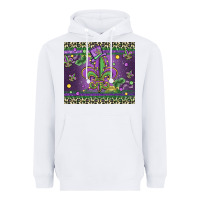 White mardi gras fleur de lis Heavyweight Hoodie - MaliasSmallBusiness