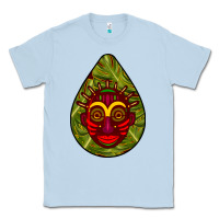 Dusty Blue african masks teardrop  7 Classic Tee - BundleAndBundleShop
