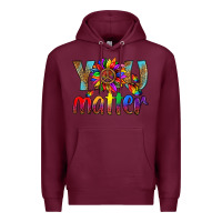 Burgundy Lgbtq You Matter With Leopard Premium Hoodie - BundleAndBundleShop