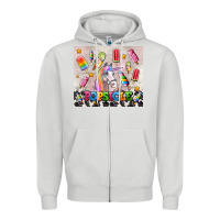 Dove Grey popsicle's and unicorn Zipper Hoodie - AdoDesignShop