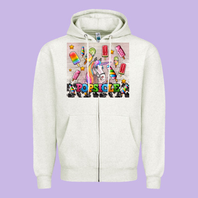 Popsicle's And Unicorn Zipper Hoodie Designed By Adodesignshop