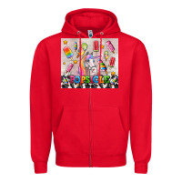 Red popsicle's and unicorn Zipper Hoodie - AdoDesignShop