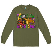 Army Green i dig mardi gras bulldozer Long Sleeve Tee - JahusDesignShop