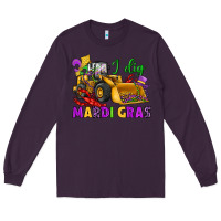 Plum i dig mardi gras bulldozer Long Sleeve Tee - JahusDesignShop