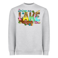 Heather Grey living on lake time Heavyweight Sweatshirt - texasbilliewilder