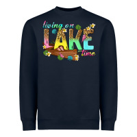 Navy living on lake time Heavyweight Sweatshirt - texasbilliewilder