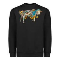 Black charolais bull with sunflowers and gemstone western patterns Heavyweight Sweatshirt - RanaPortraitStore