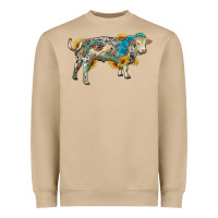 Mushroom charolais bull with sunflowers and gemstone western patterns Heavyweight Sweatshirt - RanaPortraitStore