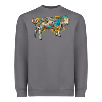 Storm charolais bull with sunflowers and gemstone western patterns Heavyweight Sweatshirt - RanaPortraitStore