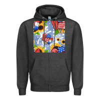 Charcoal Heather patriotic popsicle Zipper Hoodie - BundleAndBundleShop