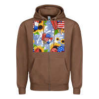 Chestnut patriotic popsicle Zipper Hoodie - BundleAndBundleShop