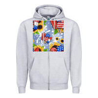 Heather Grey patriotic popsicle Zipper Hoodie - BundleAndBundleShop