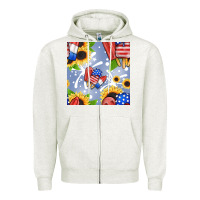 Oatmeal Heather patriotic popsicle Zipper Hoodie - BundleAndBundleShop
