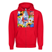 Red patriotic popsicle Zipper Hoodie - BundleAndBundleShop
