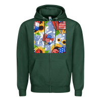 Sports Green patriotic popsicle Zipper Hoodie - BundleAndBundleShop