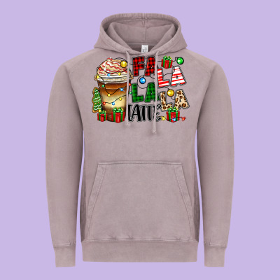 Fa La La La Latte Vintage Hoodie Designed By Zillion Design Studio