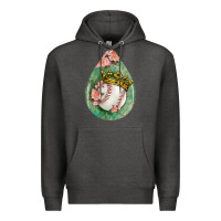 Charcoal Heather baseball and western roses teardrop  6 Premium Hoodie - BundleAndBundleShop