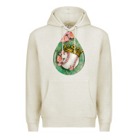 Oatmeal Heather baseball and western roses teardrop  6 Premium Hoodie - BundleAndBundleShop