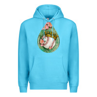 Ocean Blue baseball and western roses teardrop  6 Premium Hoodie - BundleAndBundleShop