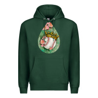 Sports Green baseball and western roses teardrop  6 Premium Hoodie - BundleAndBundleShop