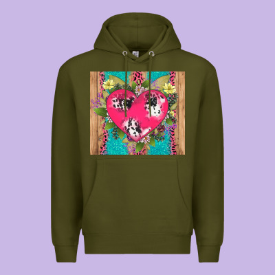 V.d Cow And Heart Premium Hoodie Designed By Adodesignshop