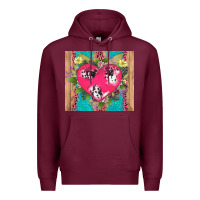 Burgundy v.d cow and heart Premium Hoodie - AdoDesignShop