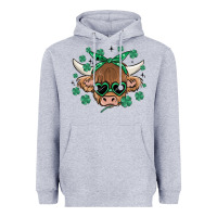 Heather Grey st patrick's day cow Heavyweight Hoodie - MaliasSmallBusiness