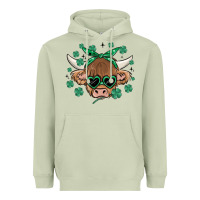 Matcha st patrick's day cow Heavyweight Hoodie - MaliasSmallBusiness