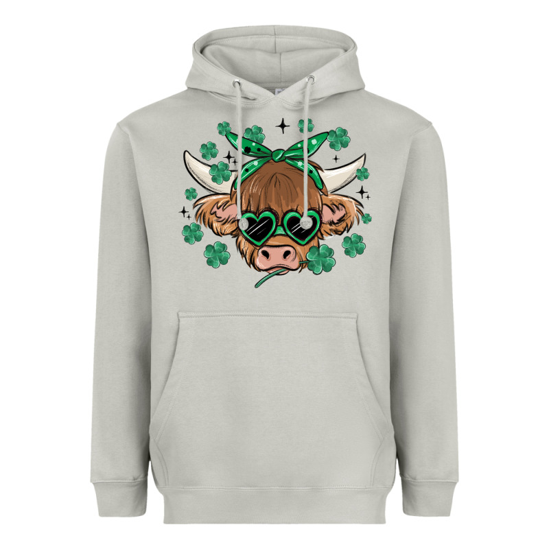 St Patrick's Day Cow Heavyweight Hoodie by MaliasSmallBusiness | Teevron
