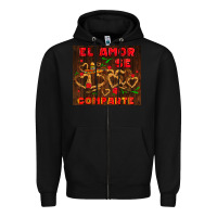 Black el amor se comparte with churros Zipper Hoodie - AdoDesignShop