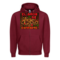 Burgundy el amor se comparte with churros Zipper Hoodie - AdoDesignShop