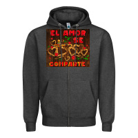 Charcoal Heather el amor se comparte with churros Zipper Hoodie - AdoDesignShop
