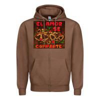 Chestnut el amor se comparte with churros Zipper Hoodie - AdoDesignShop