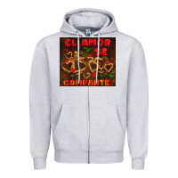 Heather Grey el amor se comparte with churros Zipper Hoodie - AdoDesignShop