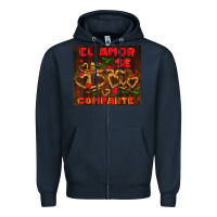 Navy el amor se comparte with churros Zipper Hoodie - AdoDesignShop