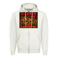 Oatmeal Heather el amor se comparte with churros Zipper Hoodie - AdoDesignShop