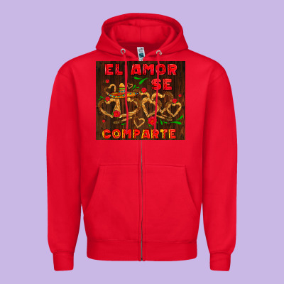 El Amor Se Comparte With Churros Zipper Hoodie Designed By Adodesignshop