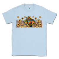 Dusty Blue texas map Classic Tee - JahusDesignShop