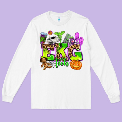 Ekg Tech Nurse Halloween Long Sleeve Tee Designed By Adodesignshop